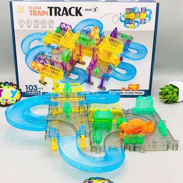 36Pcs DIY Fun Flash Train Track Set